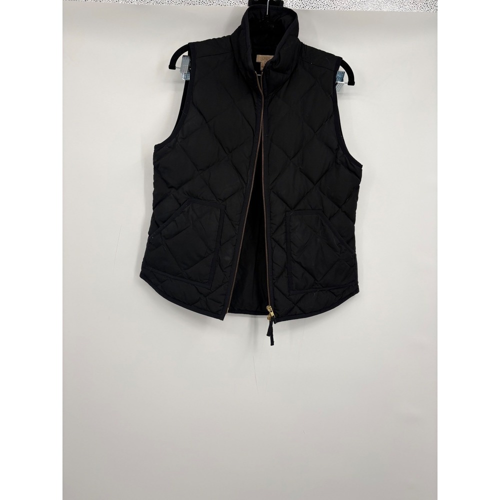 J. Crew Quilted Puffer Vest Black Women's Size S down fill